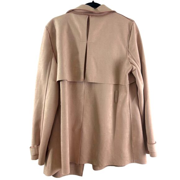 Blush Pink Large L Haute Monde Women's Juniors Casual Faux Suede Moto Jacket - Picture 2 of 9